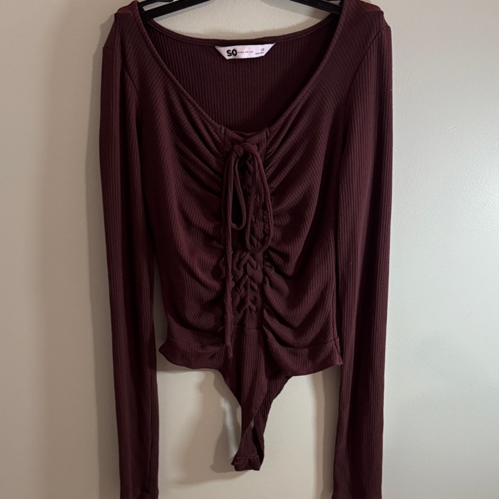 Women's Burgundy Bodysuit